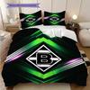 Borussia Muster Bettwäsche Steppdecke Set Bettbezug Kissenbezug Heimdekoration Geburtstagsgeschenk (1 Bettbezug + 2 Kissenbezüge, ohne Füllung)