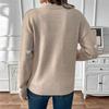 Love Print Russian Knit Sweater with Lace Trim - Autumn/Winter Stand Collar Valentine's Day Pullover