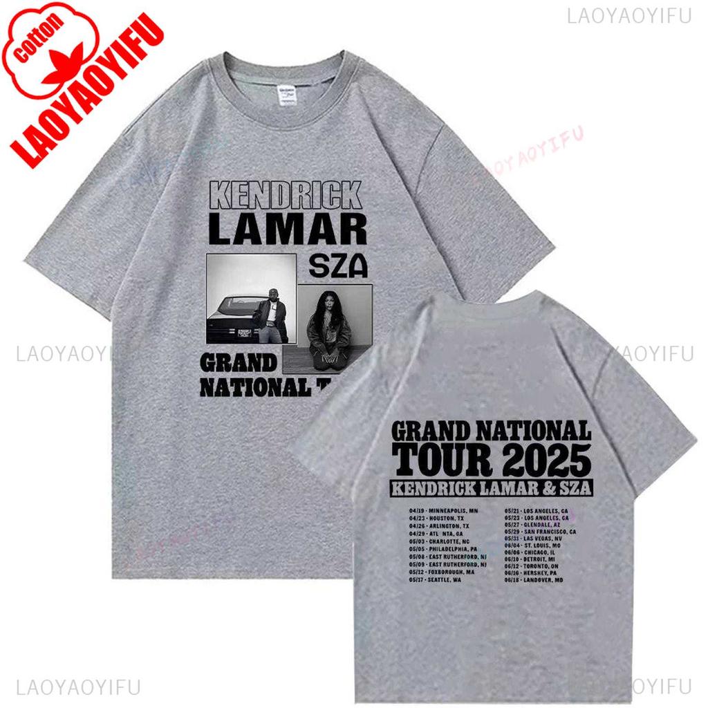 Grand National Tour Gift Kendrick Lamar Tour 2025 Fan Tee GNX Merch Graphic T Shirts Cotton Unisex Tops Oneck Fashion Style Top