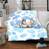 1pc cow pattern blanket Lightweight Flannel Throw for Sofa Bed Travel Camping Livingroom Office Couch Chair