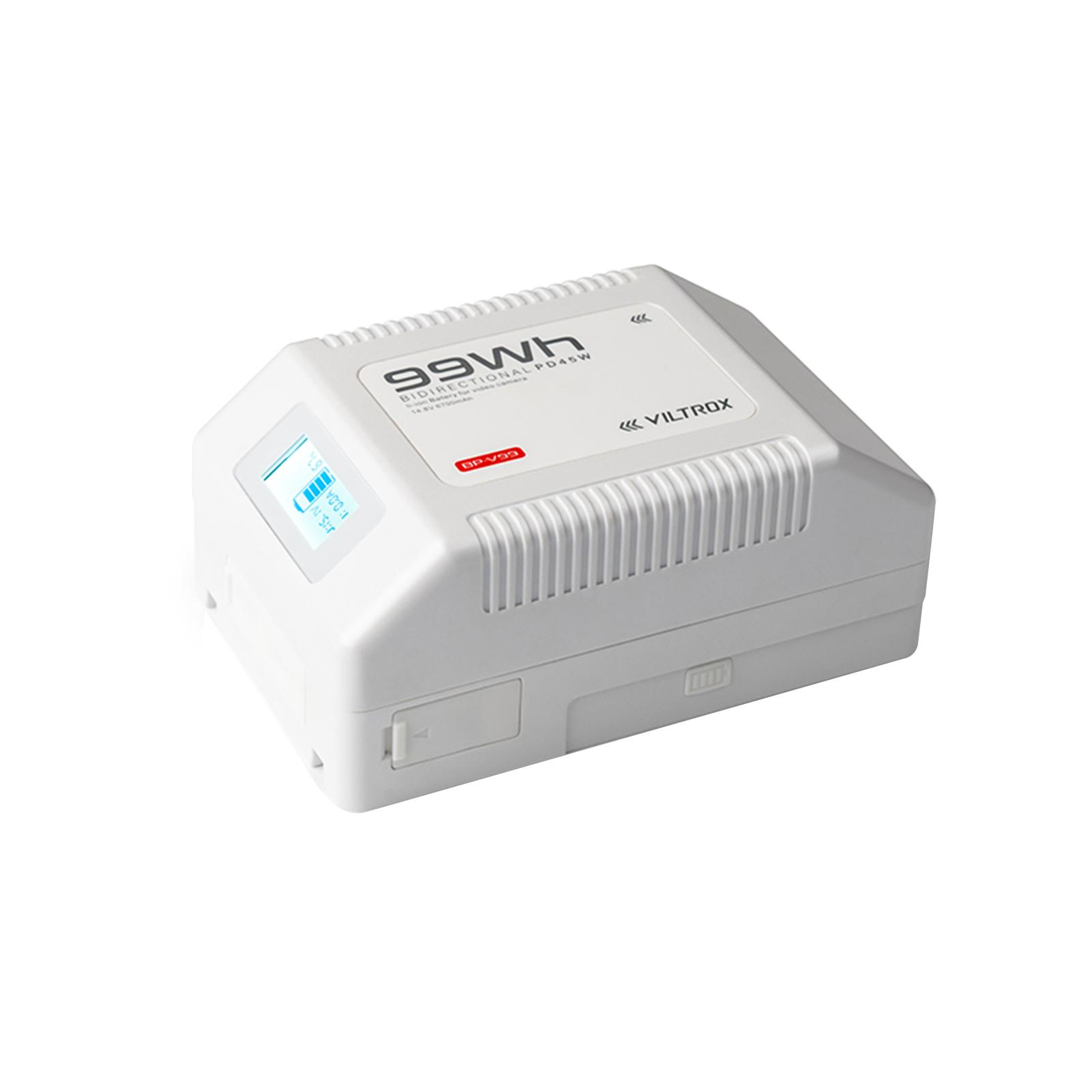 

VILTROX BP-V99 Литиевая батарея емкостью 6700 мАч с ЖК-экраном Быстрая зарядка Аккумулятор с V-образным креплением Power Bank 9 белый