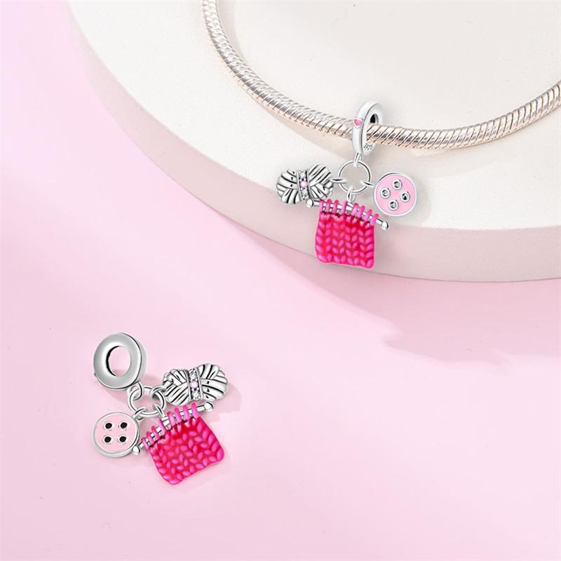 Kreative Familienleben Serie Nähmaschine Weben Wecker Haartrockner Charms Perlen Passend für DIY Armbänder Kupfer Jew