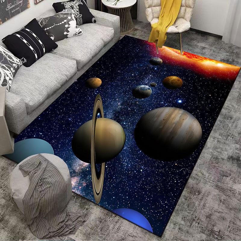 Solar System Space Design suitable as a non-slip mat for the living room or bedroom sofa