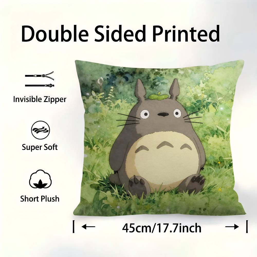 Cute T-Totoros Pillow Gifts Home Office Furnishings Bedroom Sofa Car Cushion Cover Case 45X45Cm