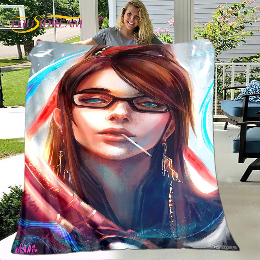 Bayonetta Sexy Game Gamer Cartoon Soft Plush Blanket,Flannel Blanket Throw Blanket for Living Room Bedroom Bed Sofa Picnic Cover