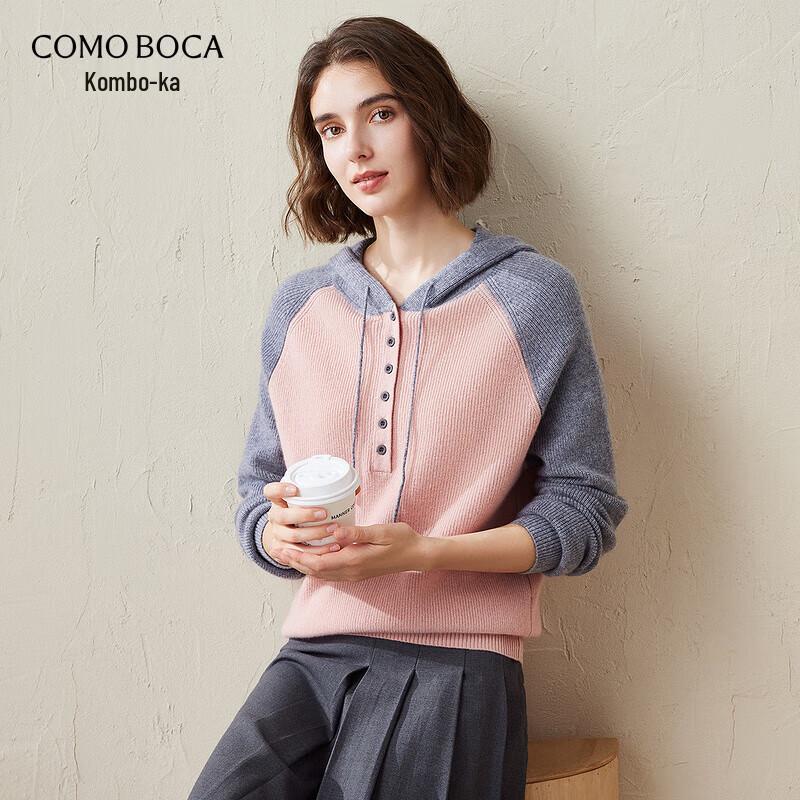 

Женский кашемировый свитер Kemon Boca с капюшоном и цветными блоками XL