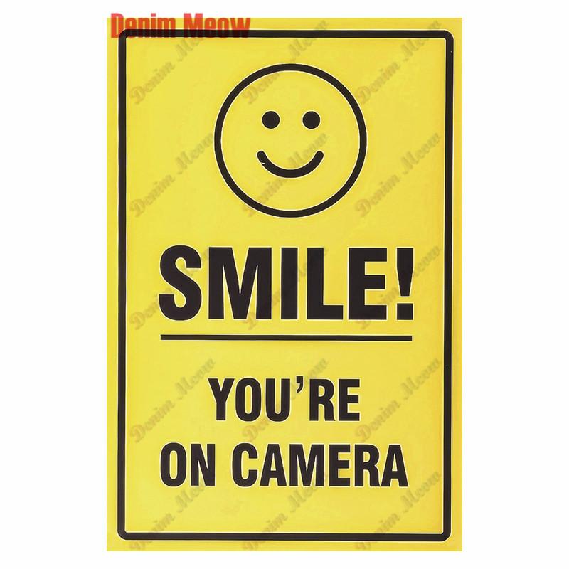 Smile Beware of Dog Tin Sign, Warning Video Poster, No Parking, Wall Art Poster, Pub Public Area Painting, Home Decor, WY104