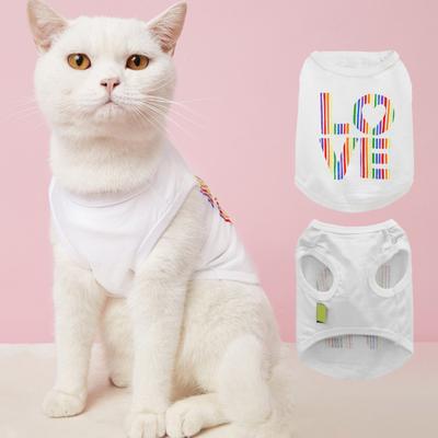 Camiseta de Moda para Gatos Estampado de Letras No se Deforma Fácilmente Ropa de Verano Atractivos Tops para Mascotas para el Hogar