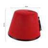 Round Felt Fez Cap Breathable Red Color Tarboosh Fez Hat Ottoman Cosplay Turkish Tassels Cap Role Play Headwear
