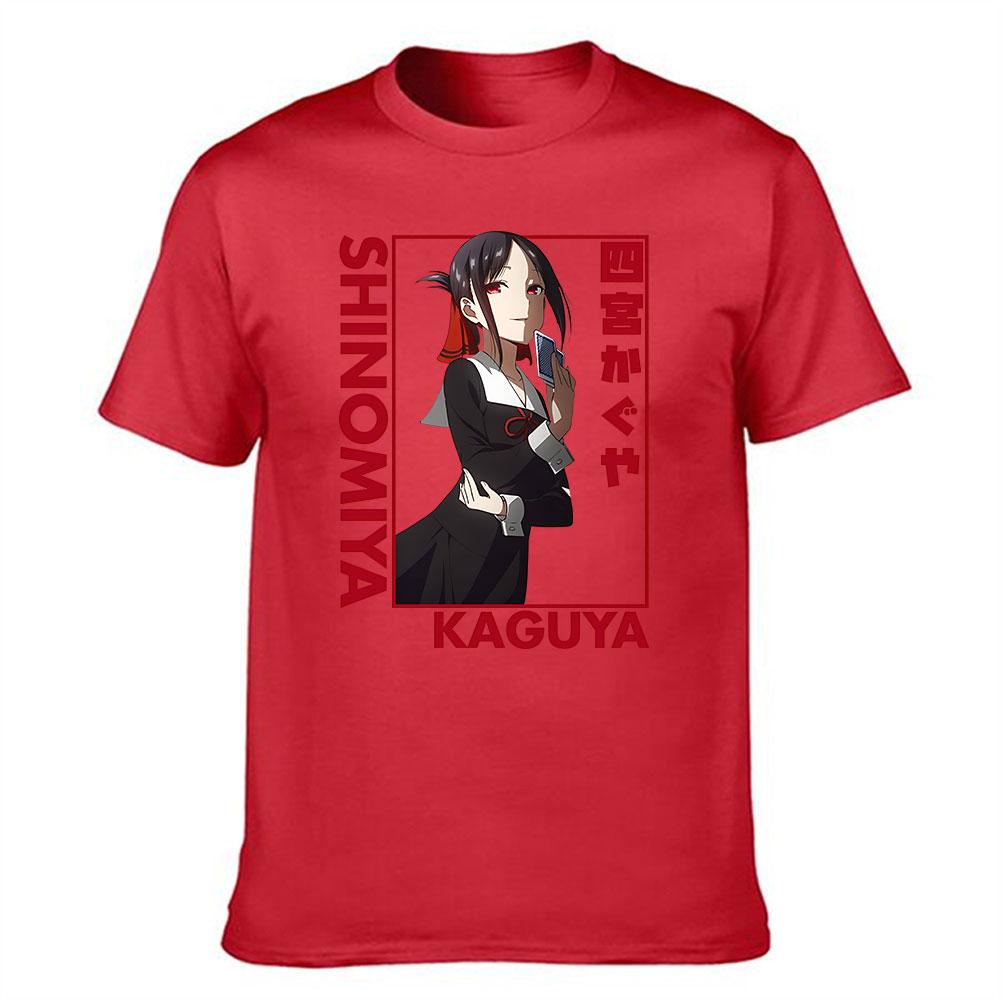 Unisexs Cotton Tshirt Kaguya Shinomiya Anime Print Casual Short Sleeve Tee For Fans