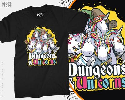 Dungeons And Unicorns RPG Gaming Unisex T-Shirt Geburtstagsgeschenk T-Shirt für Gamer