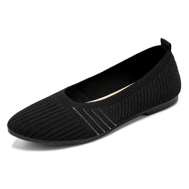 Women's summer shoes, shallow-mouth flat casual shoes, French style soft sole non-fatiguing single shoes.
