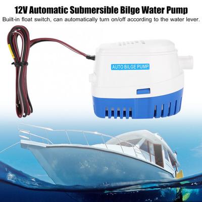 12V 1100GPH Αυτόματη αντλία σεντινών σκάφους Υποβρύχια Αντλία Νερού Σεντινών Σκάφους Αυτόματη με Φλοτεροδιακόπτη για Σκάφος Τροχόσπιτο RV