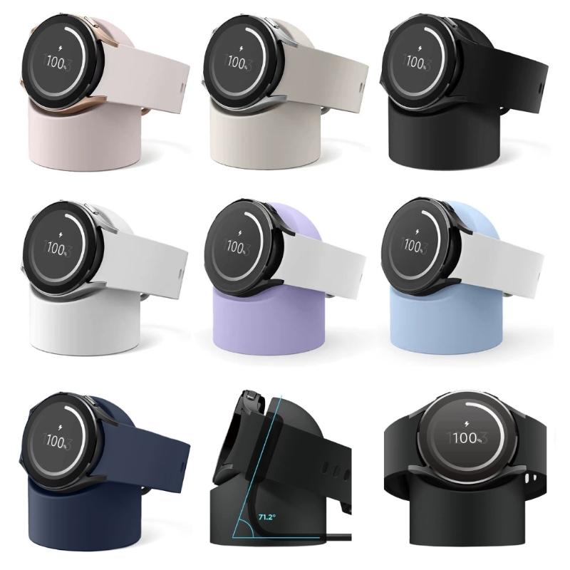 USB Charger Stand Storage Seat Portable Charging Cable Silicone Bracket Base Compatible for Watch 5 Smart Watch Holder