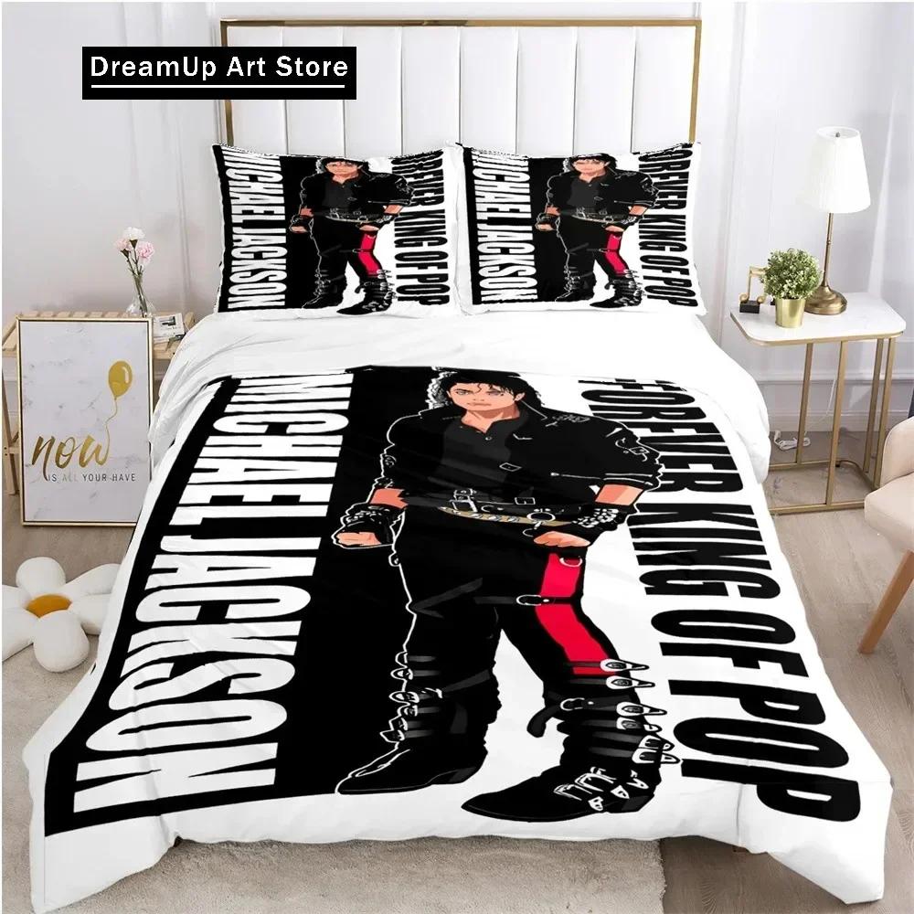 Michael J-Jackson Dekbedovertrek Dekbed Fear Beddengoedset Zachte Dekbedhoes en Kussenslopen voor Tieners Kinderen Enkel/Dubbel/Queen/King