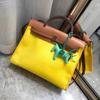 31cm Cowhide/waterproof Canvas+bag Genuine Leather Women's Bag+ New Contrasting Color Handbag Shoulder Bag
