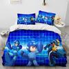 Mega Man X Dive Bedding Set,Rock Man Duvet Cover 3D Print Quilt Cover Pillowcase Single Double Size Boys Girls Birthday Gift