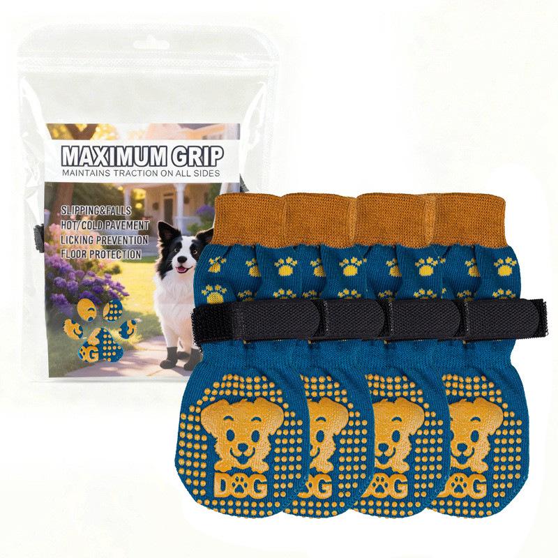 Zhuji Anti-Rutsch-Socken für mittelgroße bis große Hunde und Katzen - Haustier-Schuhe für drinnen und draußen