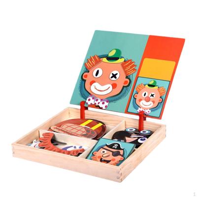 Children's Mind Game Board, 3D Facial Features, Educational Wooden Toy, Early Learning, Cartoon