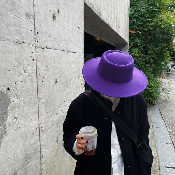 WTEMPO Retro Elegant Large Bucket Performance Hats Women Autumn Winter Stylish Versatile Warm Office Ladies Solid Color Commuting Fedoras