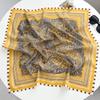 New spring and summer light and breathable 61 * 61cm square scarf versatile printed mulberry silk cotton blended women's silk scarf