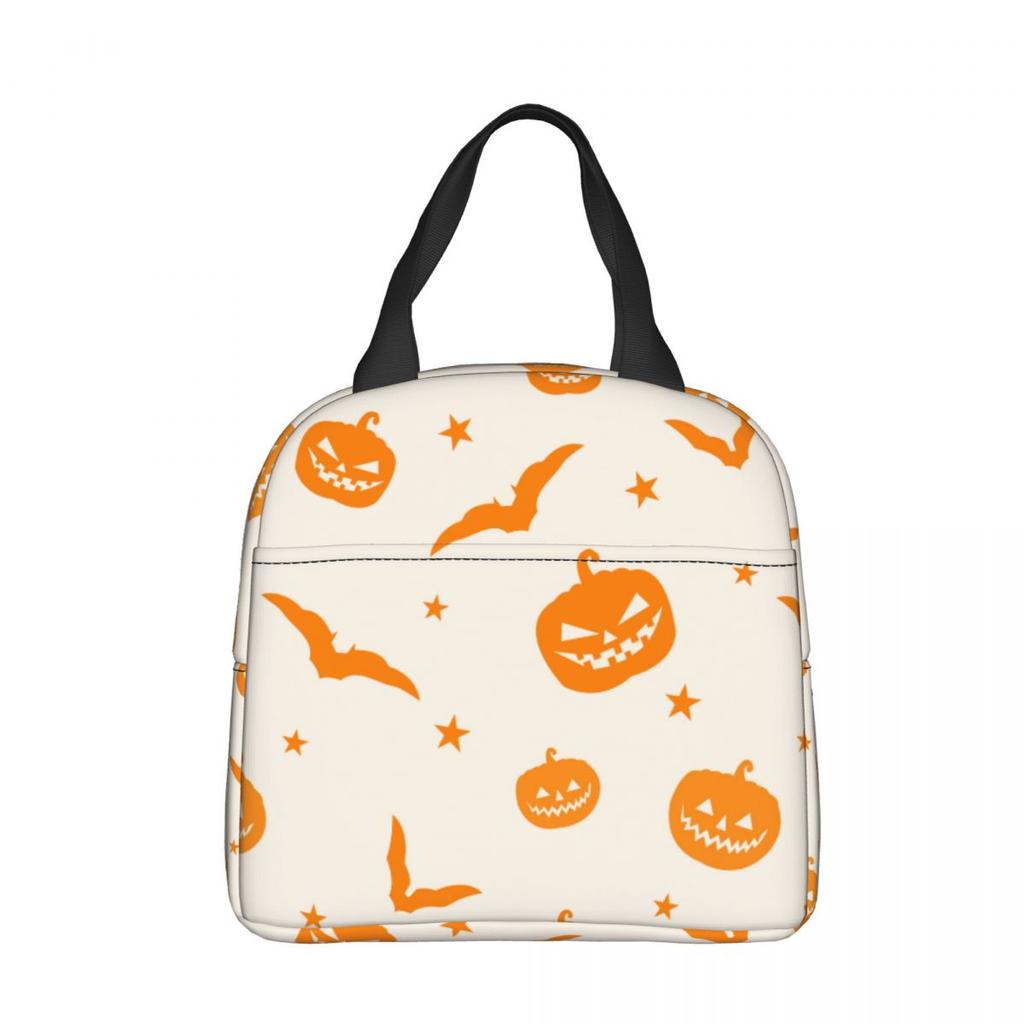 Cartoon Bat Halloween Gothic Insulated Lunch Bags Leakproof Reusable Thermal Bag Lunch Box Tote College Outdoor Girl Boy