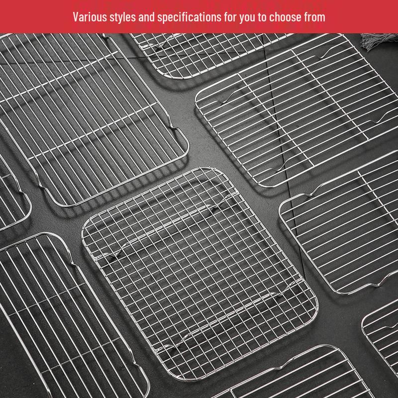 Rektangulært grillnett og tørkestativ i rustfritt stål med V-bendesign