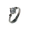 6Pcs Simple single zirconia ring with adjustable opening finger ring wedding accessory ring