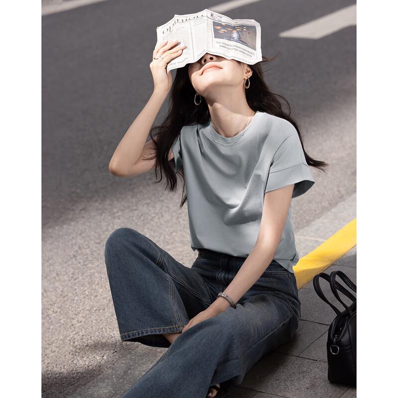 Women's Minimalist Solid Color Short Sleeve T-shirt
