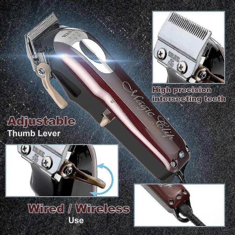 5 Estrelas Cordless Magic Clip Máquina de Cortar Cabelo Profissional Aparador Pro Kit Leve para Corte de Cabelo Salão