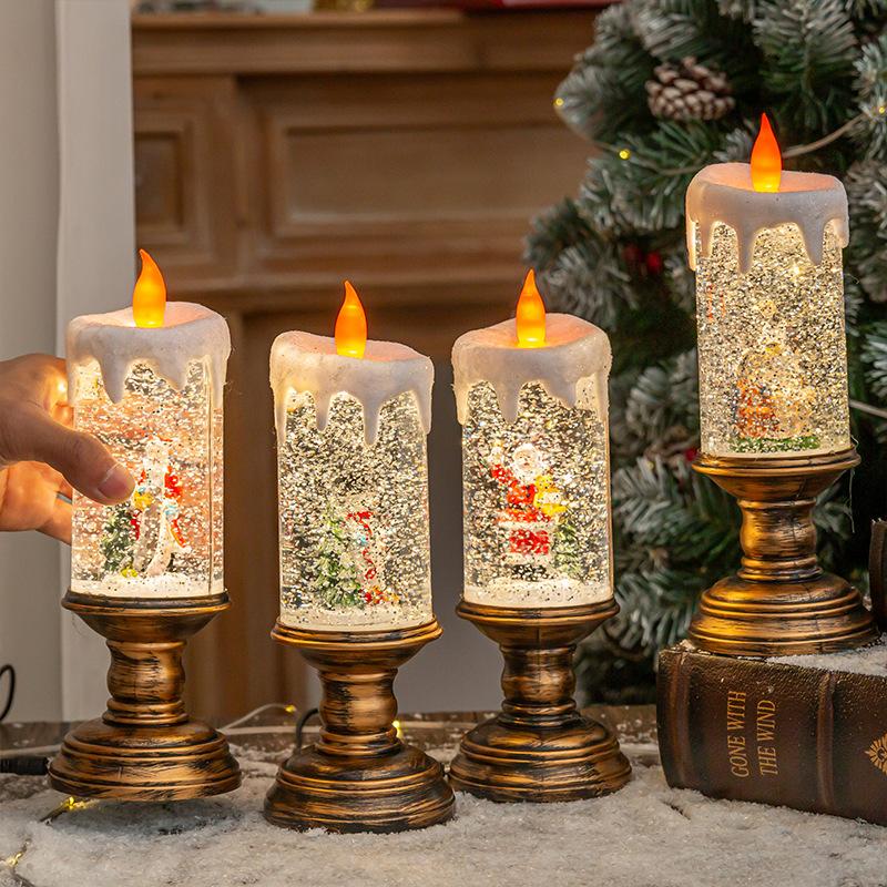 Christmas decorations, water candle lights, Christmas crystal lanterns, snow lanterns, children's birthday
