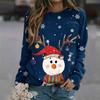 Women's Fashion Casual Long Sleeve Christmas Printed Neck Sweatshirt Top