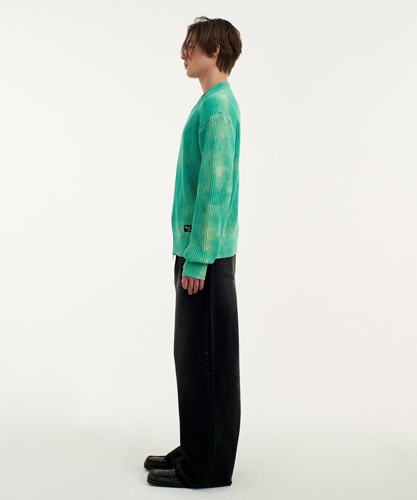Mmgl Dyeing Zip-Up Cardigan (Aqua Mint)