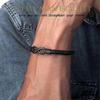 To My Man, I Love You Forever & Always Infinity Leather Bracelet, Mens Stainless Braided Leather Bracelet with Magnetic Clasp, Christmas Birthday Vale