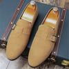Fashion Trend Designer New Men's Suede Leather Casual Shoes Male Monk Strap Loafers Formal Flats Dress Footwear Sapatos Tenis Masculino