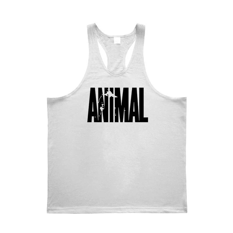 

Muscleguys Summer Running Vests Men ANIMAL Letters Bodybuilding Stringer Tank Top Gym Clothing Fitness Sleeveless Shirt Cotton Singlets XXL белый