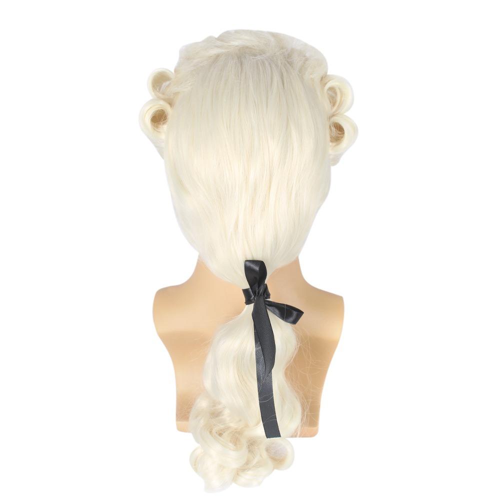 Deluxe Baroque Cosplay Curly Wig Halloween Men Costume Wigs Lawyer Judge Wig Christmas Carnival