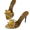 Tacchi Alti Floreali Pantofole Donna Scarpe Moda Eleganti Estive Tacchi a Spillo Décolleté Sexy Sandali Donna Lusso Infradito Donna 2025