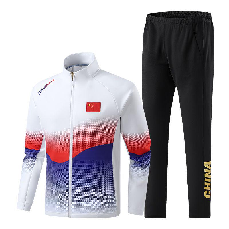 Spring/Summer Chinese Team Tracksuit Set for Couples – Men s & Women s Wushu Training Jacket and Pants M