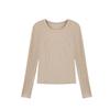 Threaded Large Square Collar Women's Slim Modal T-Shirt - Spring/Autumn 2025