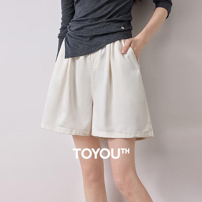 Women s Lyocell Blend A-Line Wide-Leg Shorts XL белый