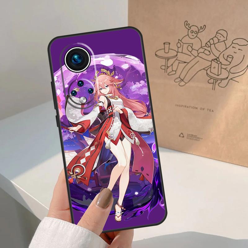 Genshin Impact Yae MIko Case For Honor Magic 7 Lite 5 6 8 Pro Honor 400 200 Pro X9c X9b X9a X8a X8b 50 70 90 Cover