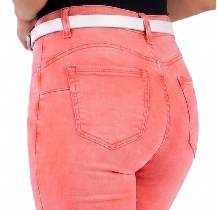 .Sara - Women' Skinny Jeans Push-Up High Waist + Belt - S56669-79P