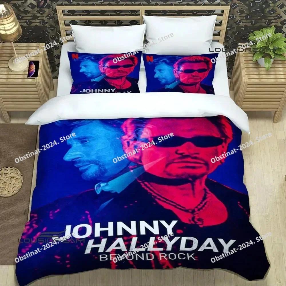 rock star Johnny Hallyday Bedding Set Duvet Cover Full Queen King Size Pillowcase Printed Bed Set Aldult Kid Bedroom Single Twin