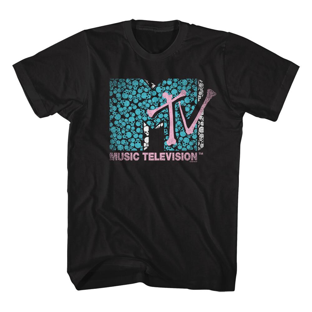 

MTV Music Television Men039;s T Shirt Iconic Bubble Logo Black Cotton SM -5XL Unisex T-Shirt XXXL