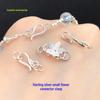 S999 Sterling Silver Flower Clasp with Crystal for Handmade DIY Necklace and Rope Crafting