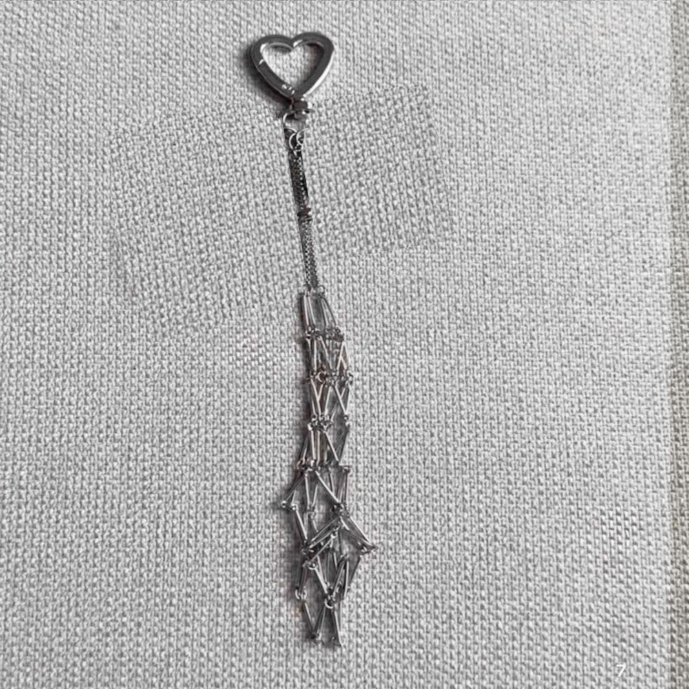 Charm Bag Accessories Metal Net Pocket Lipstick Bag Keychain Interchangeable Lip Balm Keychain