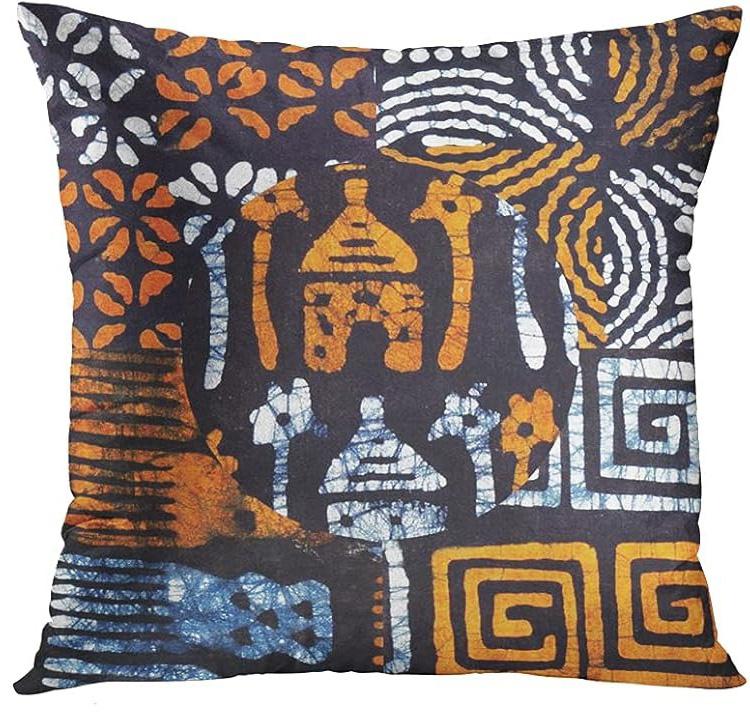 

Orange Tribal Library Geometric Pattern Throw Pillowcase Decoration Pillow Cover Home Sofa Decoration Square Cushion Pillowcase 16x16Inch