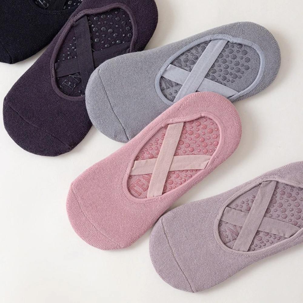 1Pair Backless Yoga Socks Anti-slip Workout Cotton Socks Soft Ballet Pilates Socks  Women
