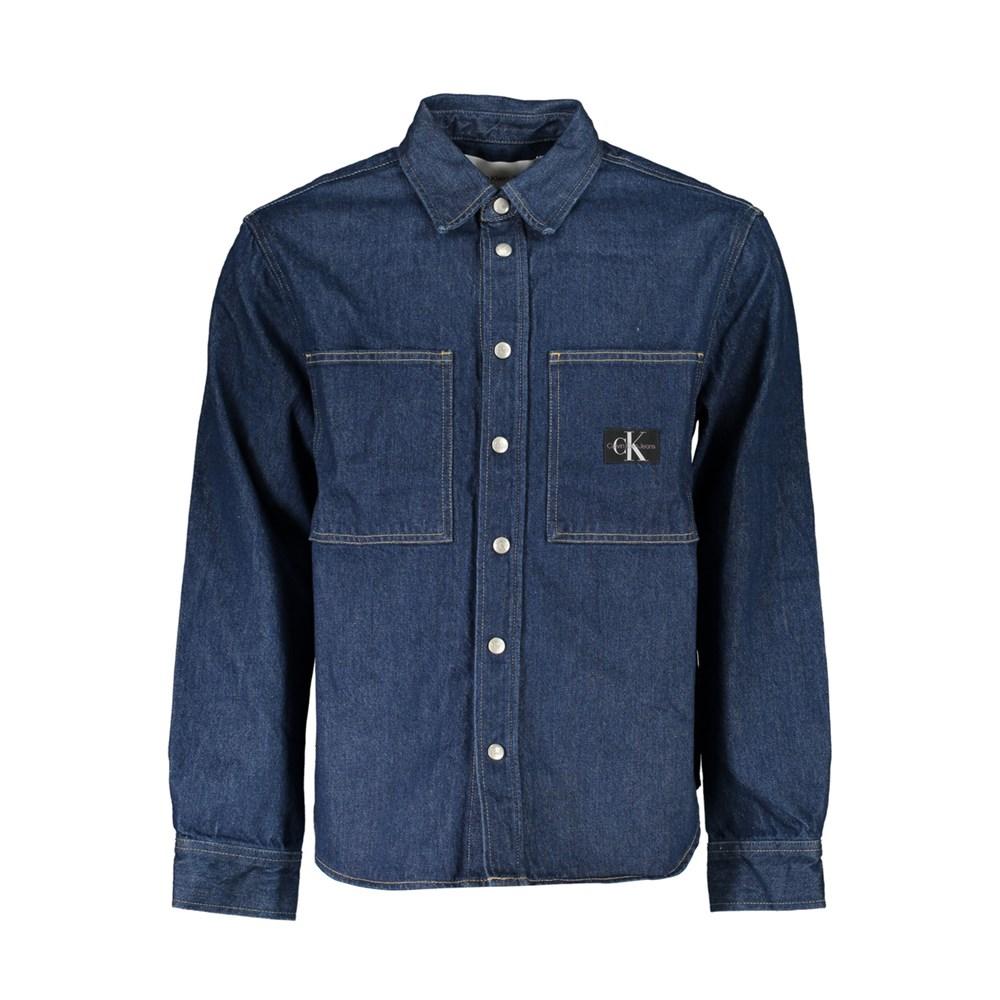 Calvin Klein Herren Mittelblau Denim-Hemd Mit Langen Ärmeln J30j307336 Klein - Bild 3